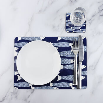 Navy Blue Ocean Shoal Placemats, 3 of 12