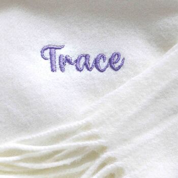 Personalised White Cream Shawl Wrap For Bridesmaid Gift, 3 of 8
