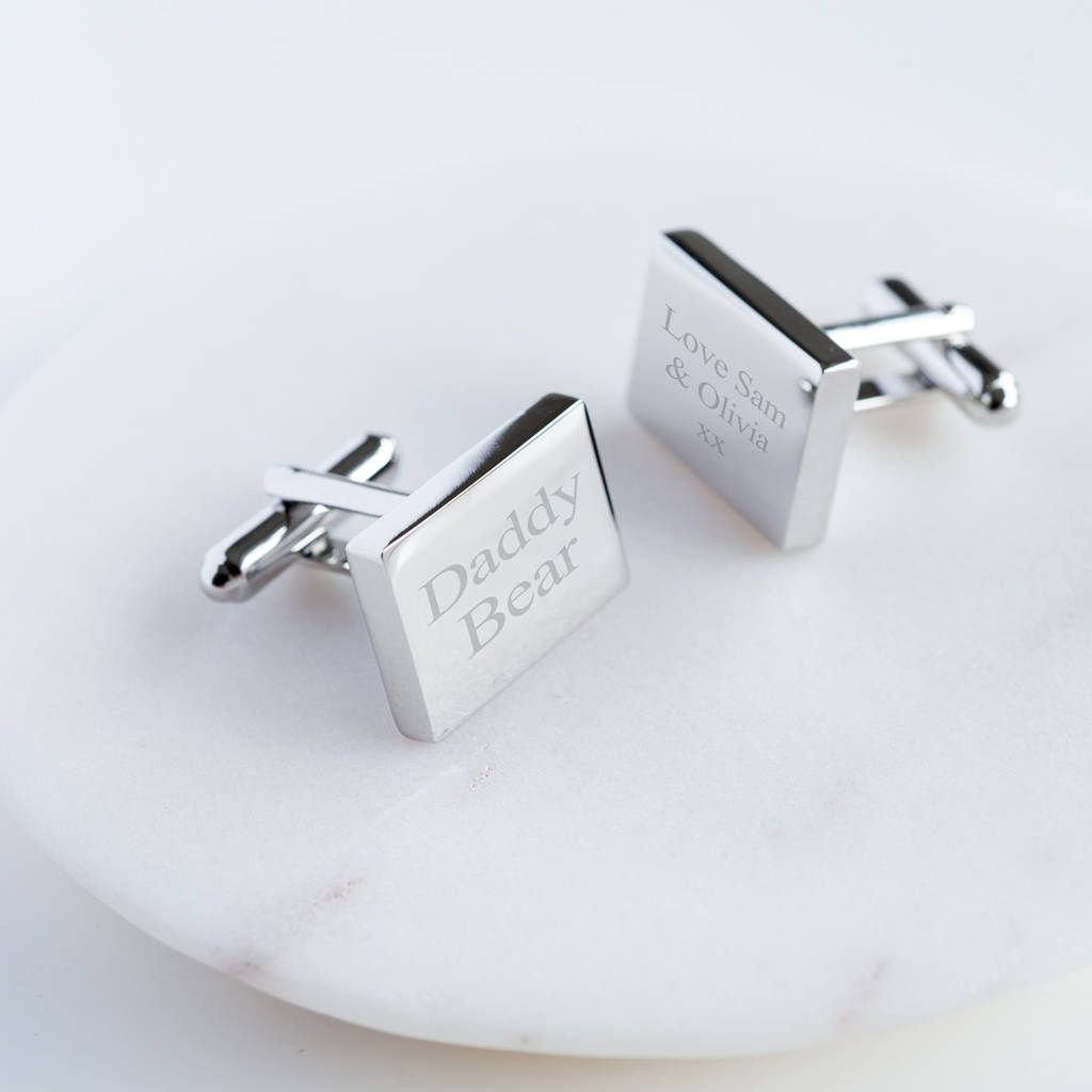 Rectangular Personalised Cufflinks By Oh So Cherished ...