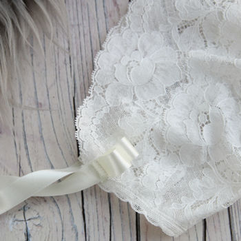 Sheer Lace Christening Bonnet Holly, 6 of 10
