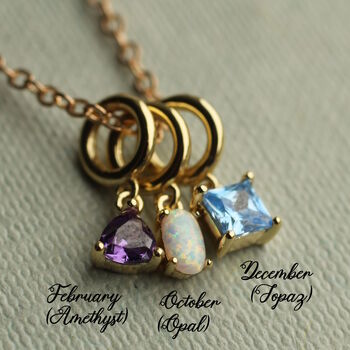 Birthstone Personalised Charm Necklace, 3 of 9