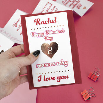 Personalised Valentine's Day Eight Reasons Banner Card, 2 of 5