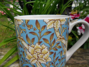 Jumbo Mug In Vintage William Morris Blue Chrysanthemum Design, 4 of 7