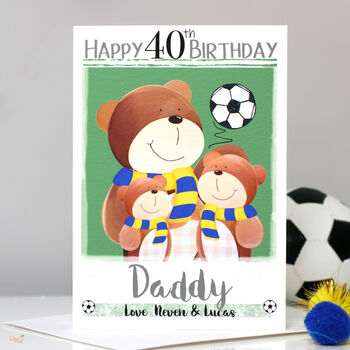 Personalised Daddy Bear Football Birthday Card, 9 of 12
