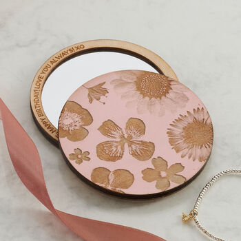 Engraved Flowers Compact Pocket Mirror, 3 of 11
