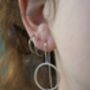 Handmade Long Silver Circle Earrings, thumbnail 7 of 12