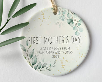 Personalised Eucalyptus Mother's Day Hanging Ceramic, 2 of 3