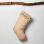 Personalised Embroidery Effect Linen Christmas Stocking, thumbnail 1 of 4