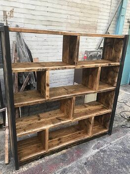 Industrial Reclaimed Bookcase Shelf Unit 521, 4 of 7