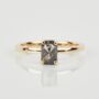 14ct Gold Emerald Cut Grey Diamond Ring, thumbnail 1 of 7