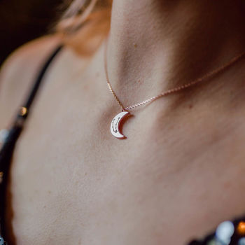 Constellation Moon Pendant Necklace In Rose Gold, 5 of 12