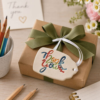 Personalised Thank You Teacher Gift Ceramic Tag, 6 of 11