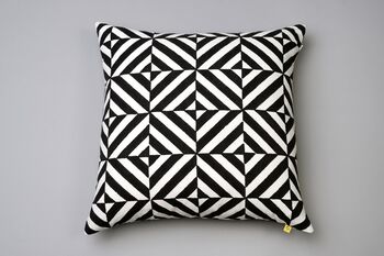 Optic Geometric Gokarna Pattern Cotton Cushion Cover, 2 of 9