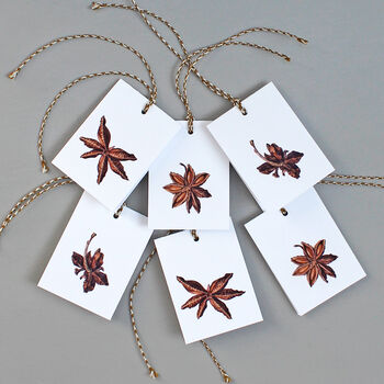 Christmas Gift Tags With Star Anise Illustration, 2 of 4