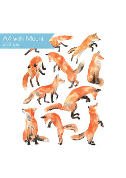 Foxes Illustration Print, 2 of 3