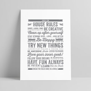 Personalised Family House Rules Print, 2 of 7