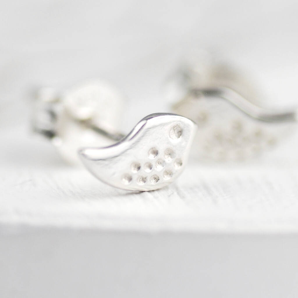 Little silver bird stud earrings.