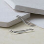 Sterling Silver Curve Ear Climbers, thumbnail 1 of 3