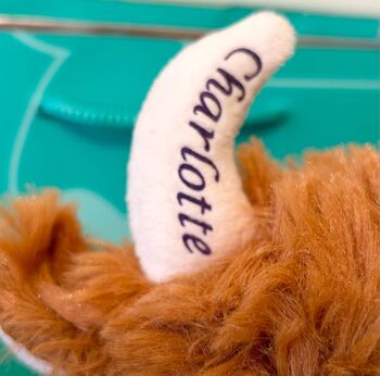 Brown Highland Cow Soft Toy+Personalised Horn+Gift Bag, 6 of 11