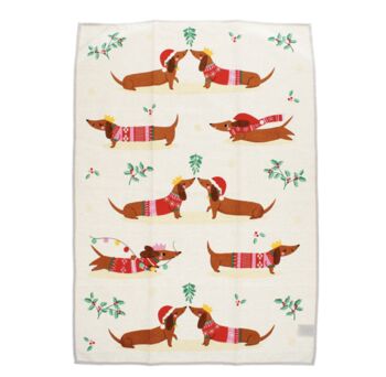 Festive Sausage Dog Tea Towel, 3 of 3