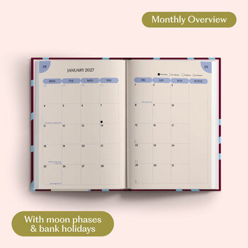 2027 Diary | A5 Hardcover Week To View | Sky Blue And Plum, 4 of 7