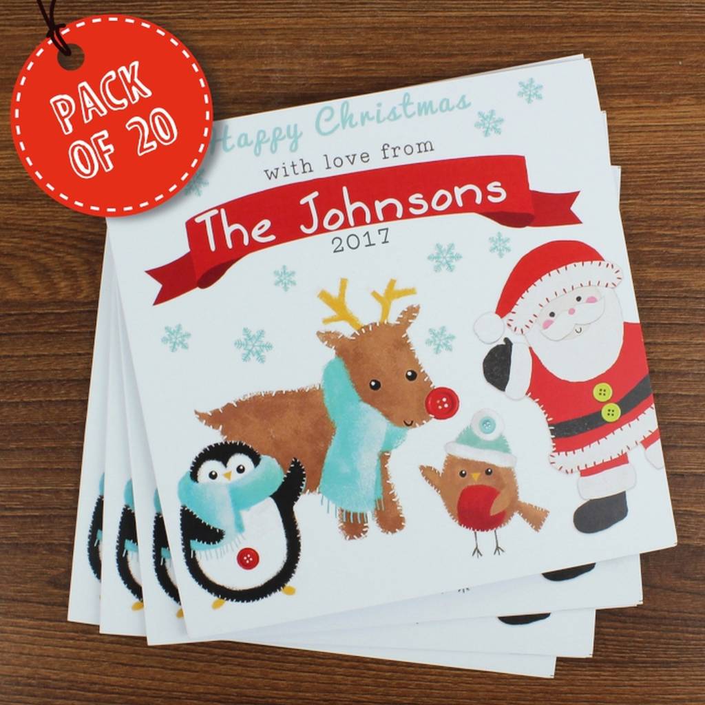 Personalised Pack Of 20 Christmas Cards By Sassy Bloom As seen on TV | notonthehighstreet.com