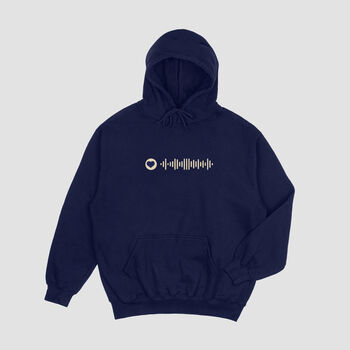 Personalised Music Code Unisex Hoodie With Initial On Sleeve, 8 of 12