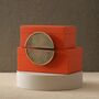 Handmade Burgundy Leather Box Set With Brass Half Moon Handles, thumbnail 2 of 6