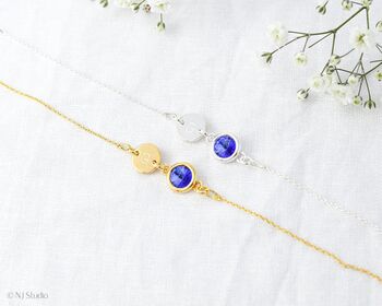 Birthstone And Initial Bracelet – Personalised Gift For Her, 9 of 12