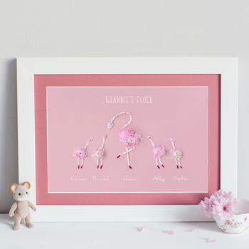 Personalised Flamingo Family Print, 2 of 5