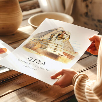 Cairo Egypt Travel Print Of The Great Pyramids At Giza, 4 of 7