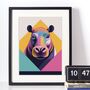 Graphic Hippopotamus Illustration Art Print, thumbnail 1 of 4