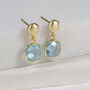 Iseo Blue Topaz And Gold Plated Earrings, thumbnail 1 of 4