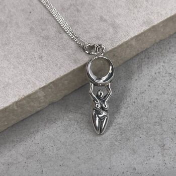Sterling Silver I Am Moon Goddess Necklace, 2 of 9