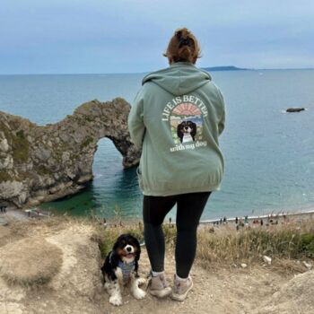 Personalised Beachy Life Is Better Dog Lover Hoody, 2 of 12