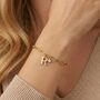 Gold Initial And Birthstone Paperclip Chain Bracelet, thumbnail 1 of 7