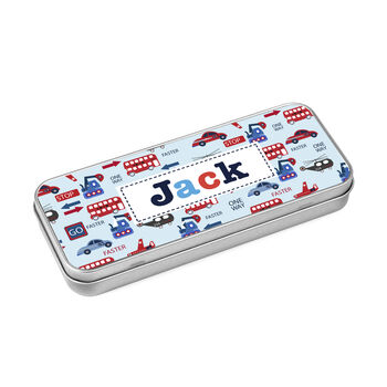 Personalised Boy's Metal Pencil Case Tin, 7 of 9
