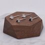 Sterling Silver Minimalist Triangle Cz Crystal Stud Earrings, thumbnail 1 of 12