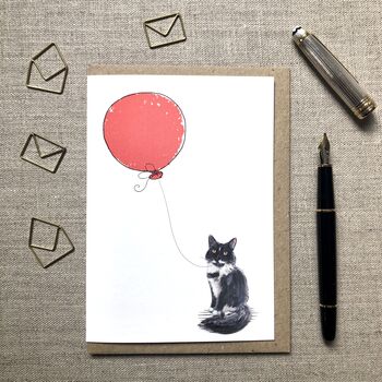 Personalised Tuxedo Cat Birthday Card, 2 of 6