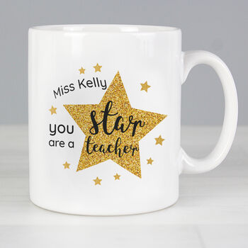 Personalised Gold Star Teacher Mug, 5 of 5