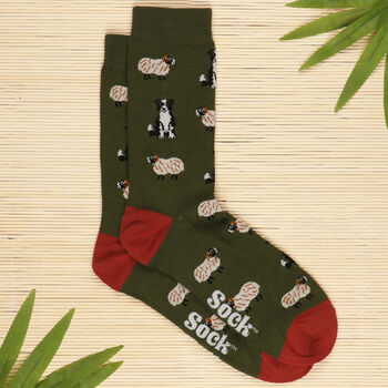 Men's Border Collie Sheepdog Trials Bamboo Socks, 2 of 6