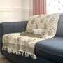 Block Printed Colourful Cotton Sofa Throw, thumbnail 1 of 12
