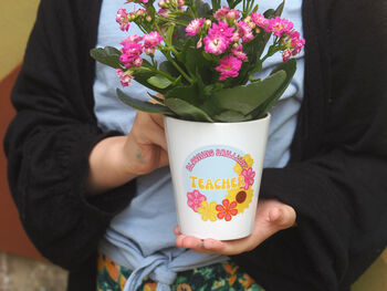 Personalised 'Crochet Flowers' Teacher Plant Pot, 5 of 6