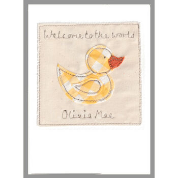 Personalised Duck New Baby Girl / 1st Birthday Card, 2 of 8