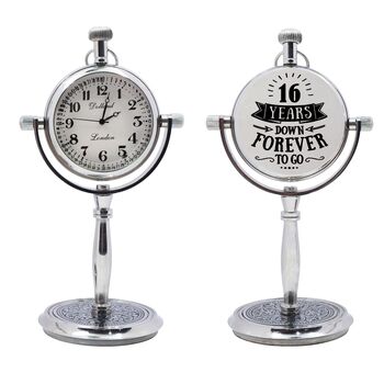 Personalised 16th Anniversary Silver Colour Desk Clock, 7 of 12