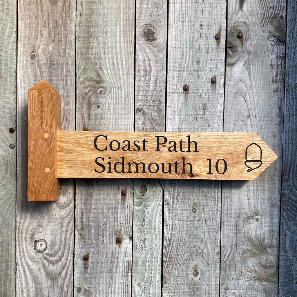 Engraved Coast Path Sign Post, 1 of 8