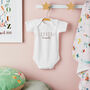 Personalised Floral Name Cotton Babygrow, thumbnail 2 of 3