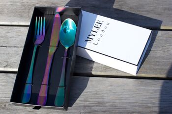Personalised Rainbow Cutlery Set With Free Engraving, 5 of 7