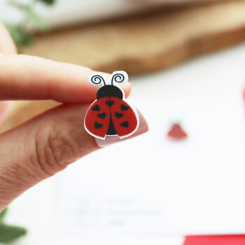 Ladybird Stud Acrylic Earrings, 4 of 7