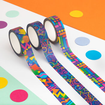 Colourful Retro Shapes Washi Tape, 2 of 2